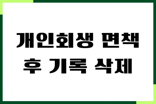 개인회생 면책 후 기록 삭제, 신용점수, 신용카드 발급