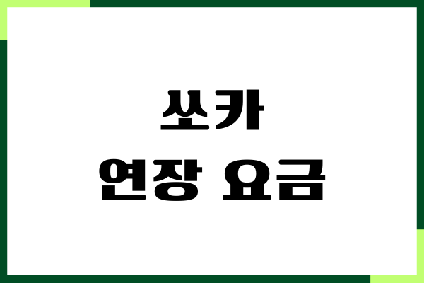 쏘카 연장 요금, 이용 요금, 이용 방법, 반납하기